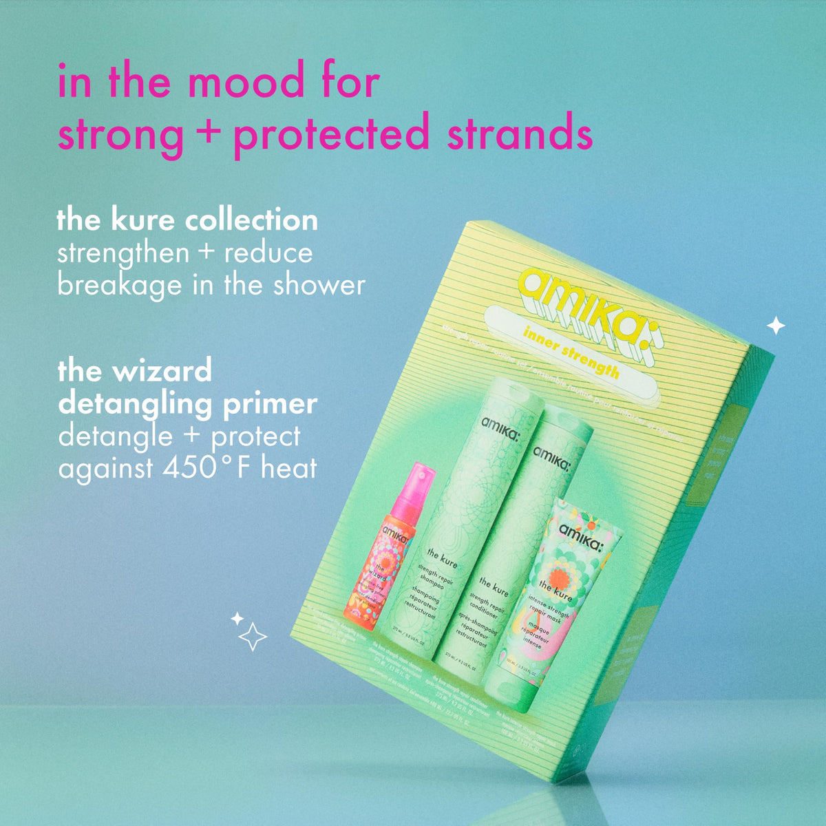 Amika kure strength repair conditioner texture swipe showing rich hydration and smoothing benefit