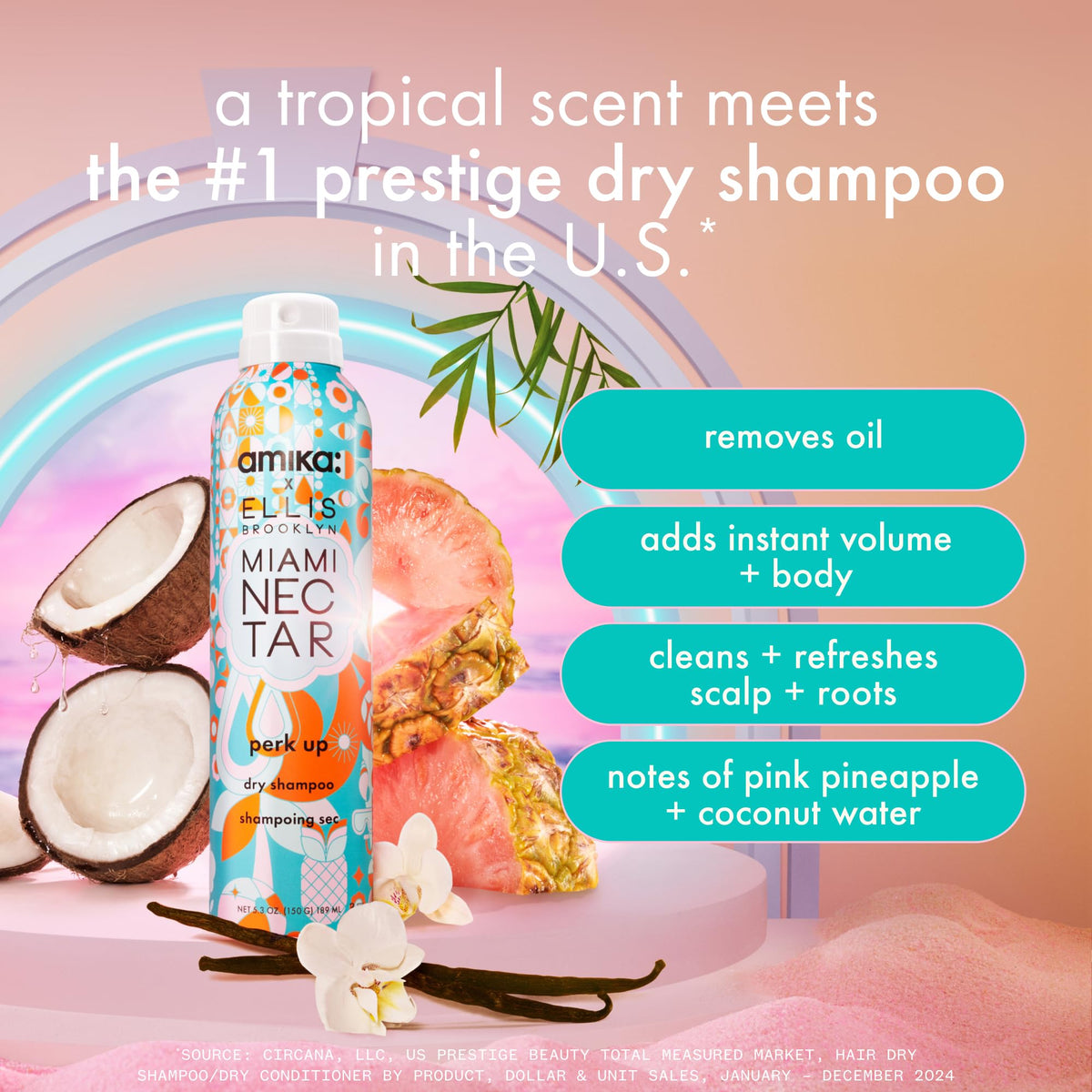 amika back label close-up with ingredients and usage directions benefit