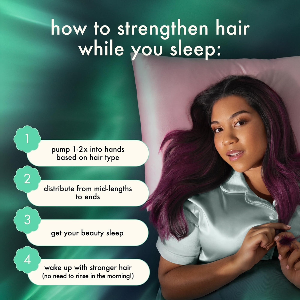 Amika-treated hair after rinse showing improved smoothness and shine