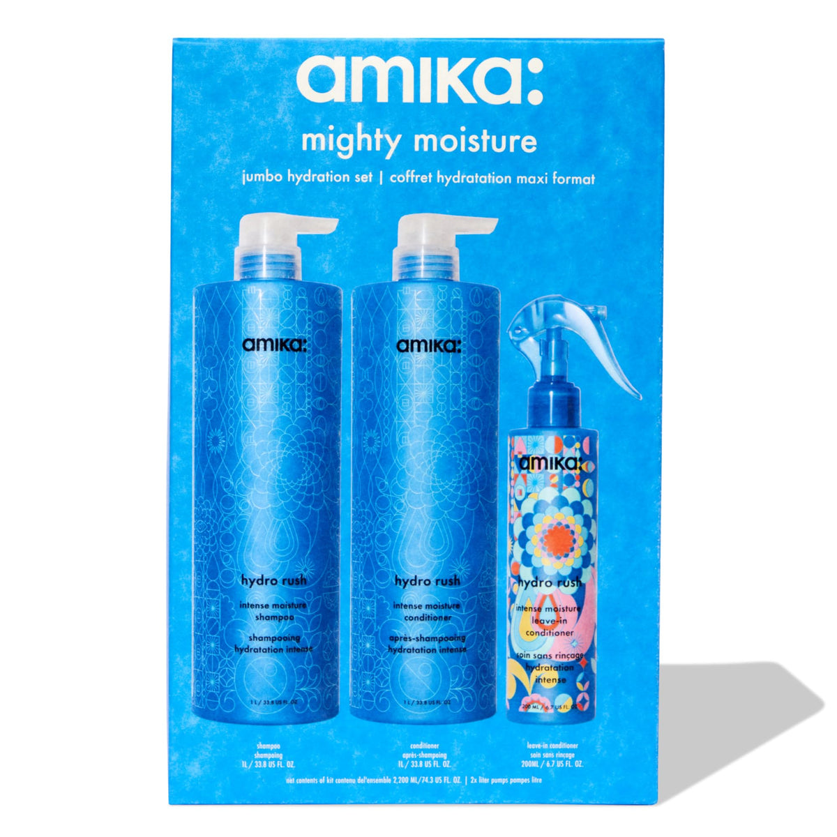 amika leave-in applied to damp hair demonstrating detangling and smoother texture