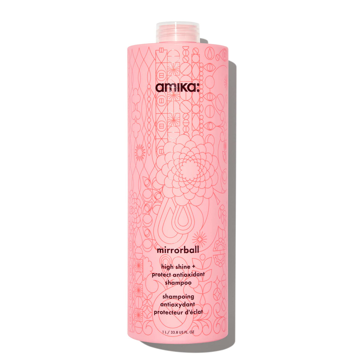 Amika Mirrorball front packaging showing bottle and label for instant recognition and trust