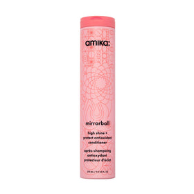amika Mirrorball front packaging showing bottle and benefit of shine