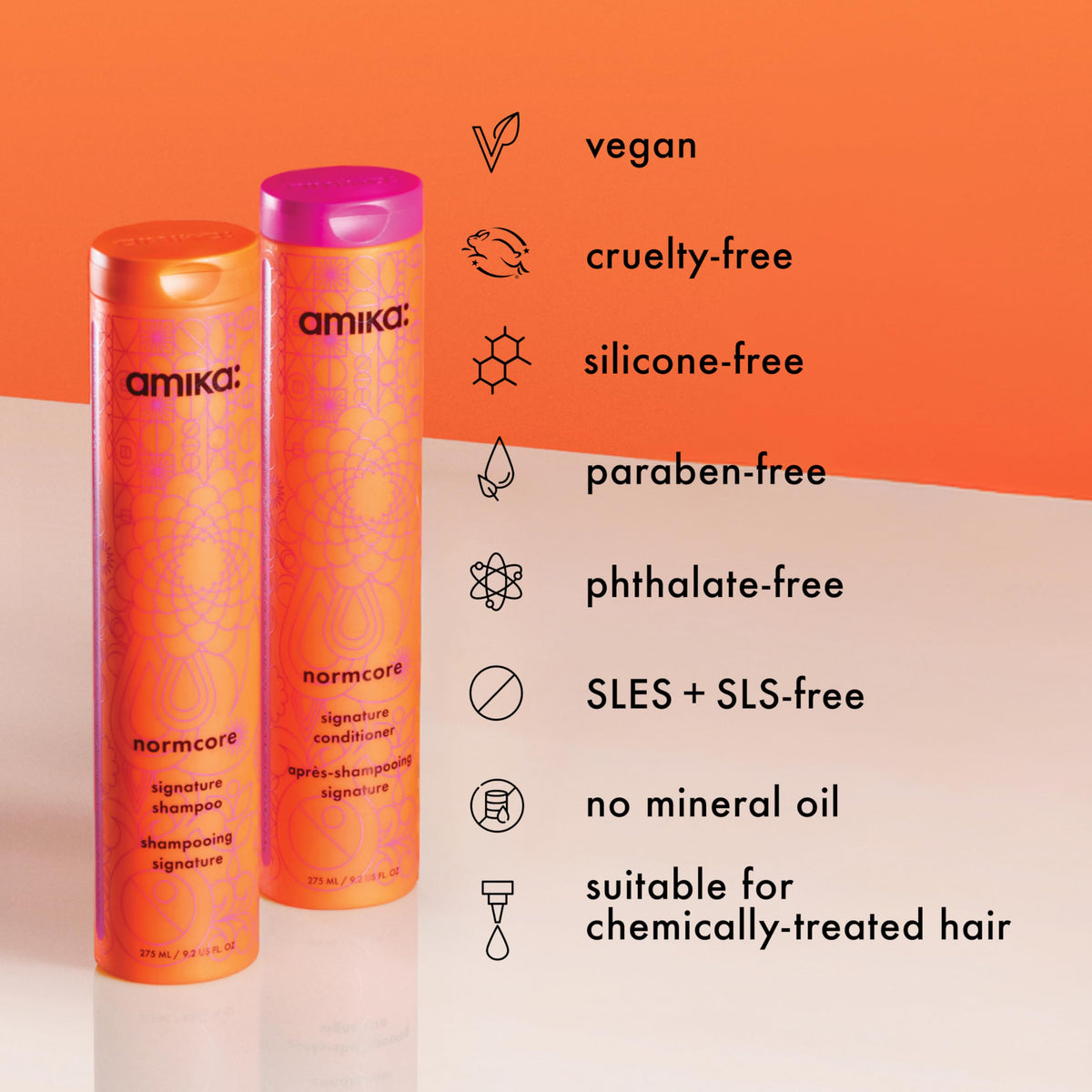amika shampoo being massaged into scalp demonstrating gentle cleansing benefit