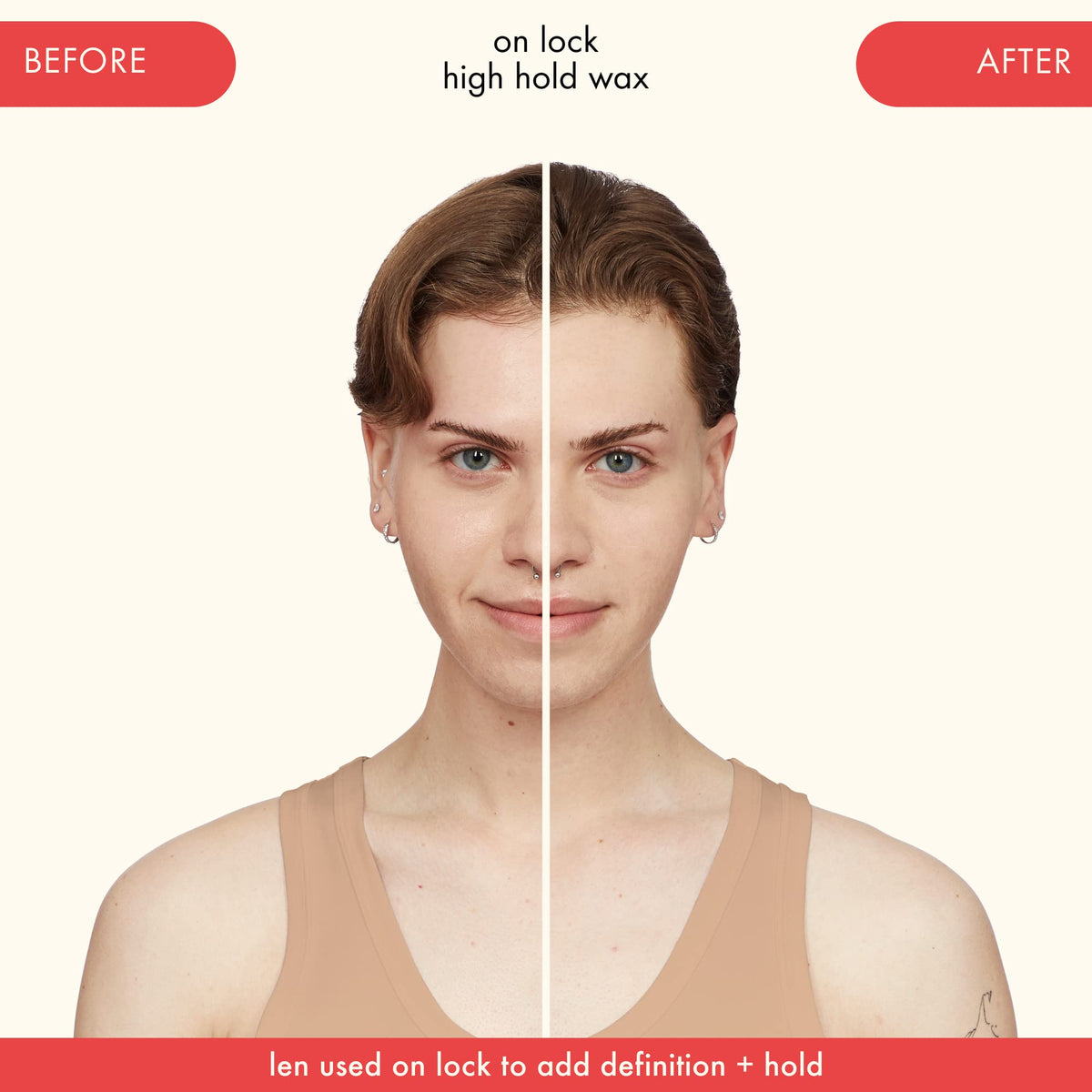 amika on lock applied on hands demonstrating easy spreadability and control
