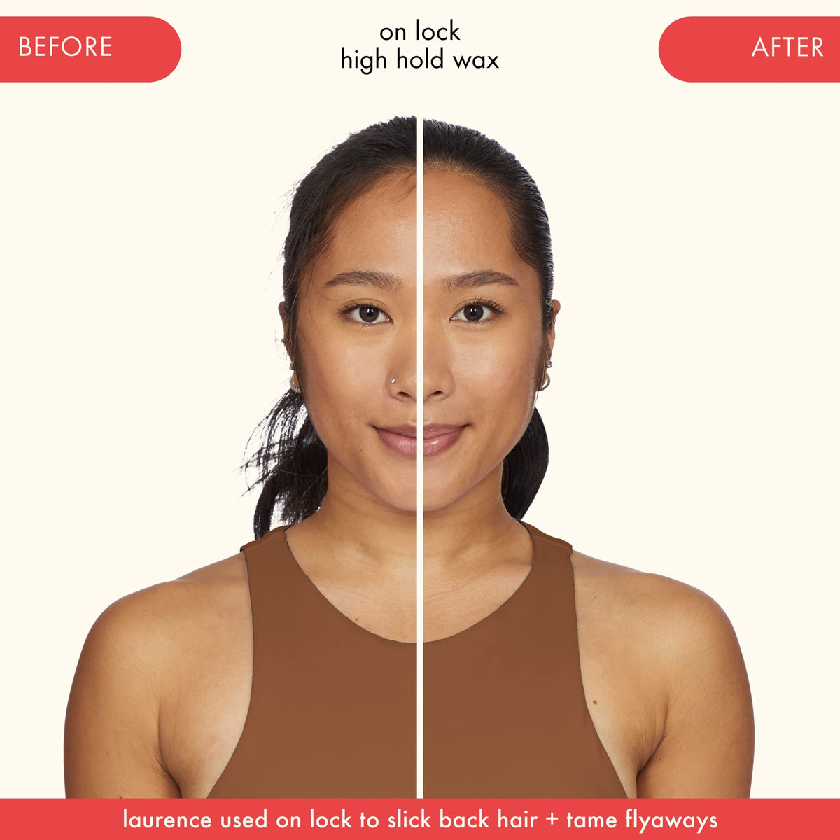 amika on lock used on braid close-up showing frizz control and hold