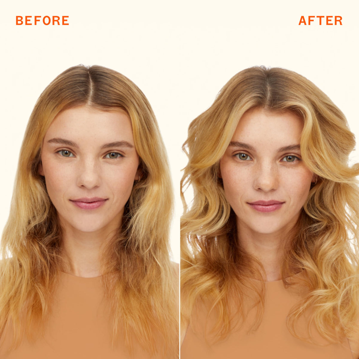 amika before and after shots showing increased lift and cleaner roots