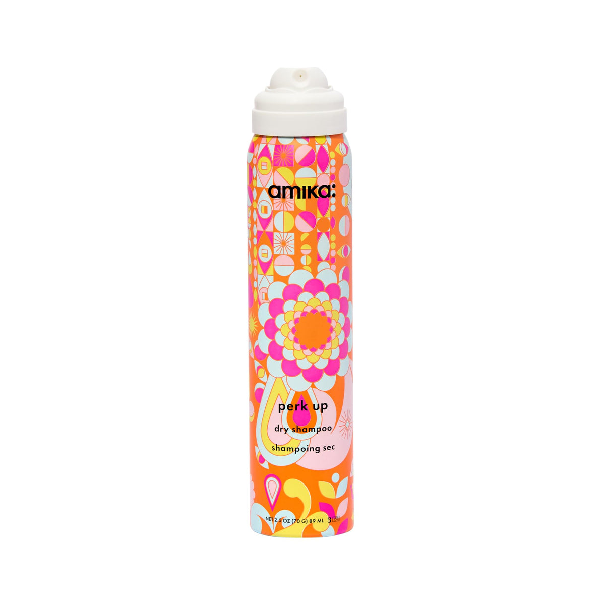 amika can front view showing product and easy travel use