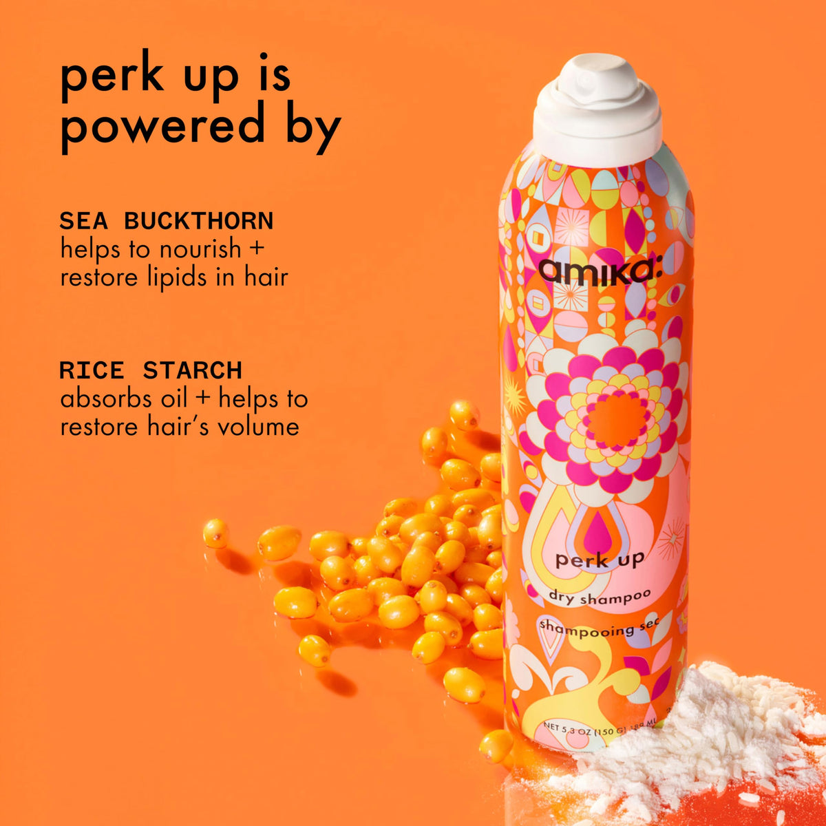 amika spray applied to roots demonstrating quick refresh effect