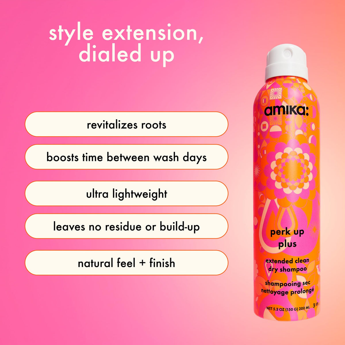 Amika Perk Up Plus close nozzle detail for controlled invisible sprays