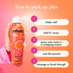 Amika Perk Up Plus on bathroom vanity for quick daily styling convenience