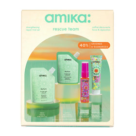Amika front packaging showing full rescue team set and travel-ready convenience