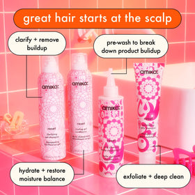Amika Reset label closeup highlighting key ingredients and directions