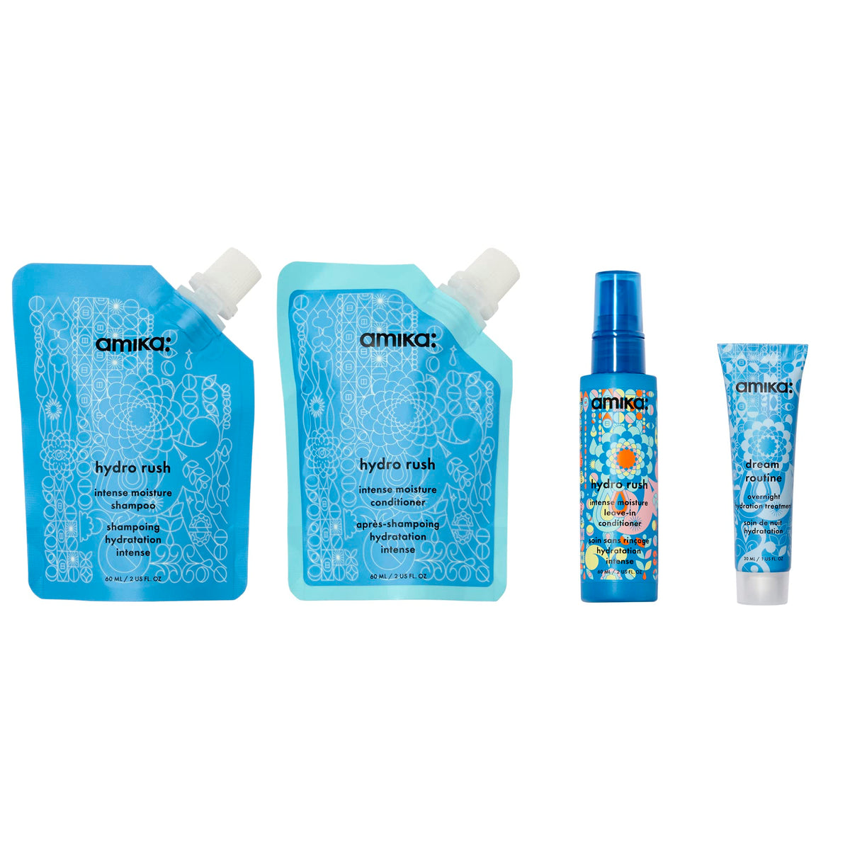 amika shampoo bottle close-up highlighting gentle cleansing benefit