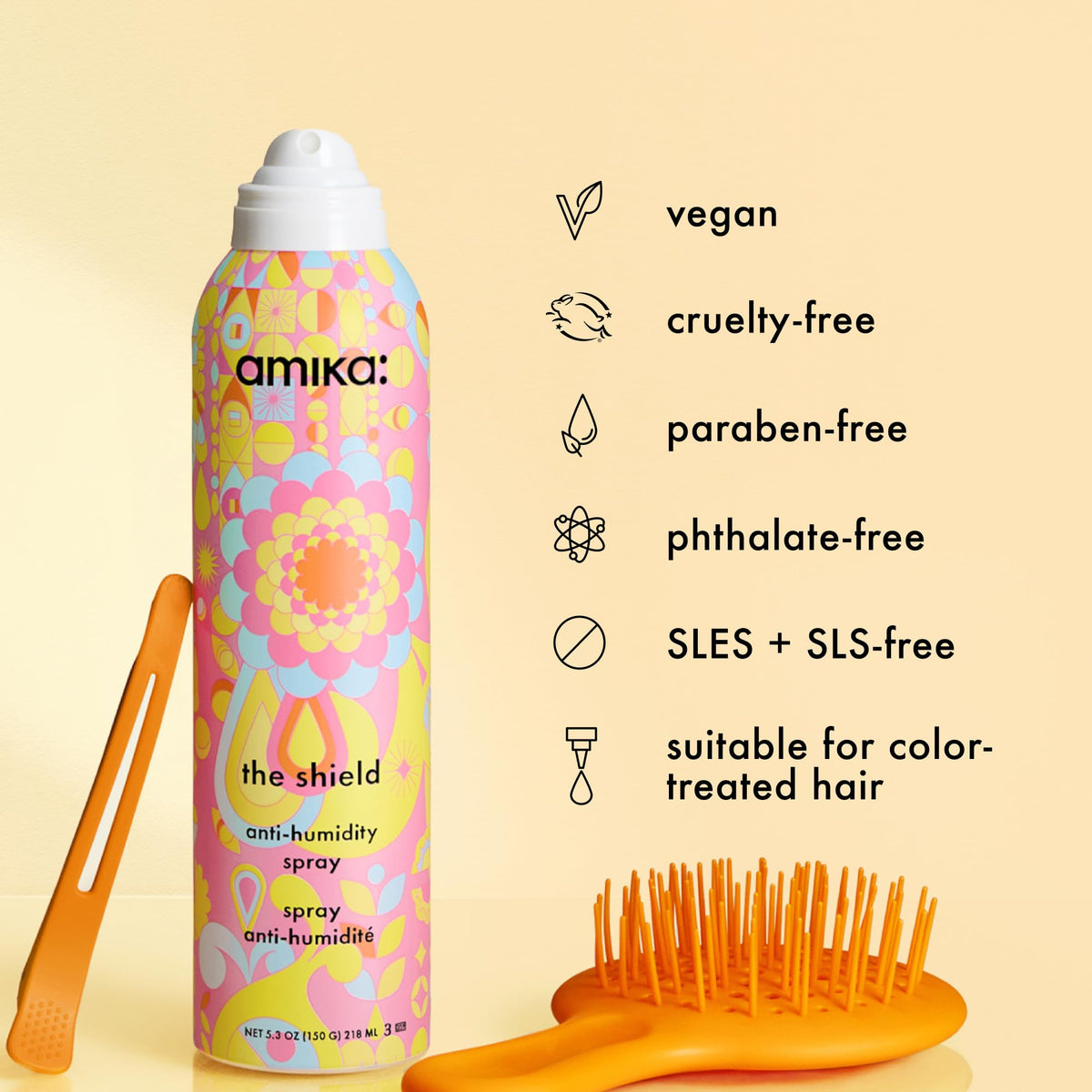 Amika The Shield next to ruler for size comparison and travel-friendly benefit