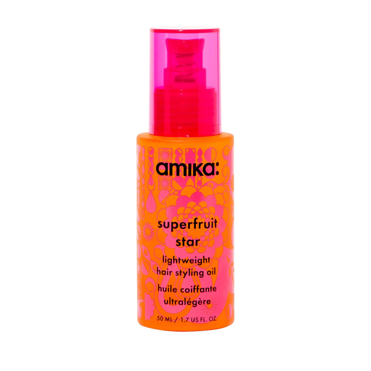 Amika bottle front packaging showing label and size for travel convenience