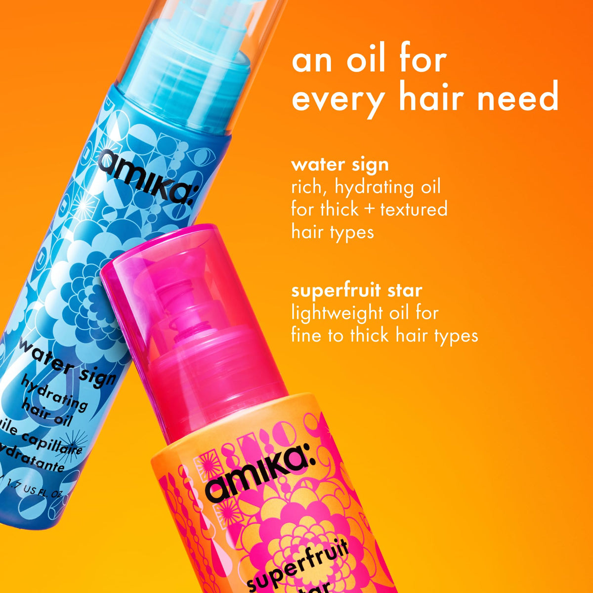 amika bottle on bathroom shelf suggesting salon-quality daily use