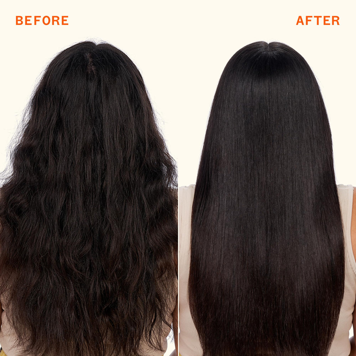 Amika oil smoothing a single hair strand showing frizz control benefit