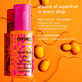 Amika hair oil texture on hand illustrating lightweight absorbency