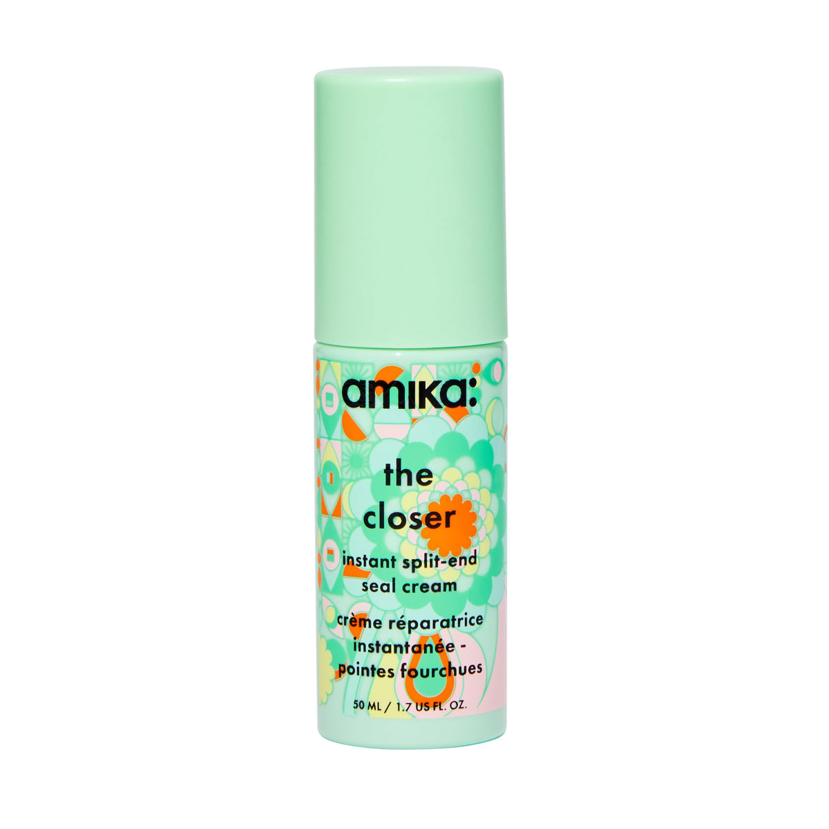 amika front packaging showing the tube and branding for instant sealing benefit