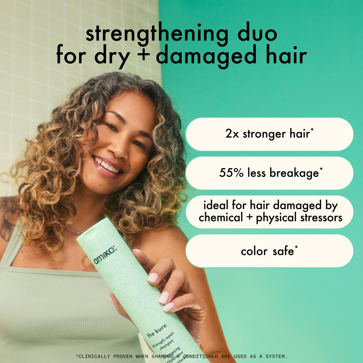 Amika the Kure back label with ingredients list and usage directions