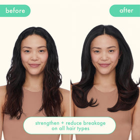 amika close up label highlighting bond‑fortifying tech and vegan proteins benefit