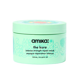 Amika the kure front packaging showing jar and cap, clear product identity and benefit