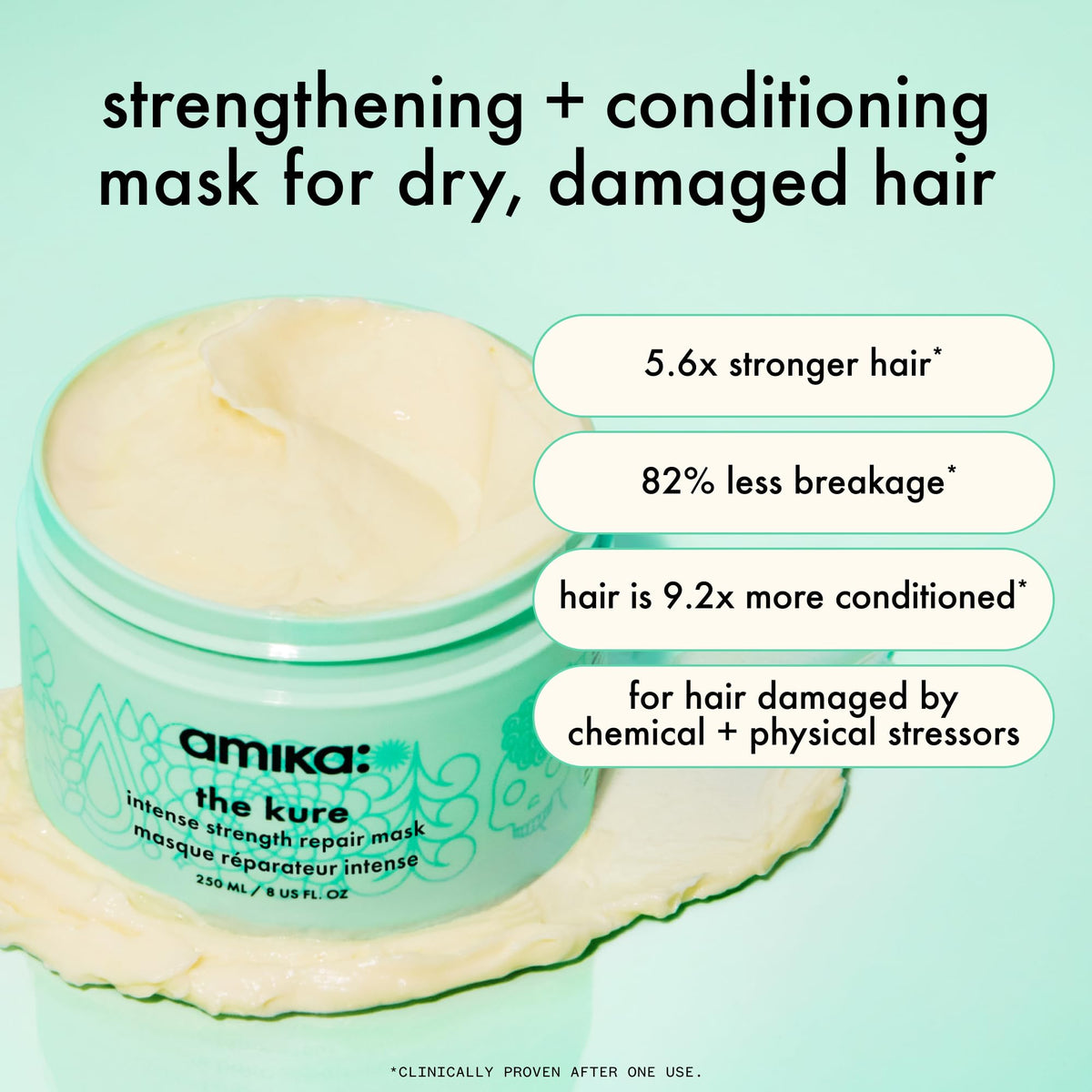 amika the kure open cream texture highlighting rich moisturizing benefit