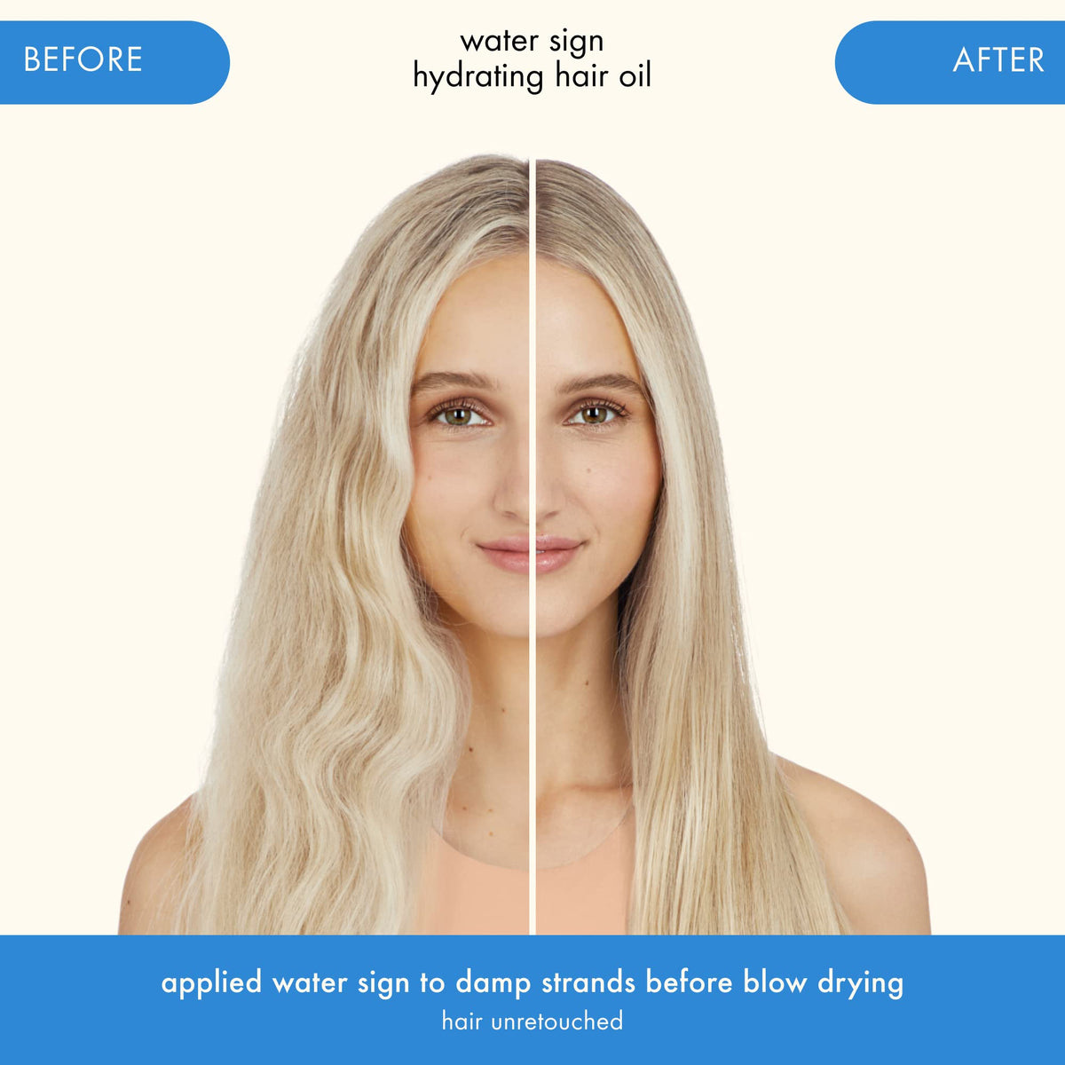 amika lifestyle model with curly hair showing hydrated, defined results