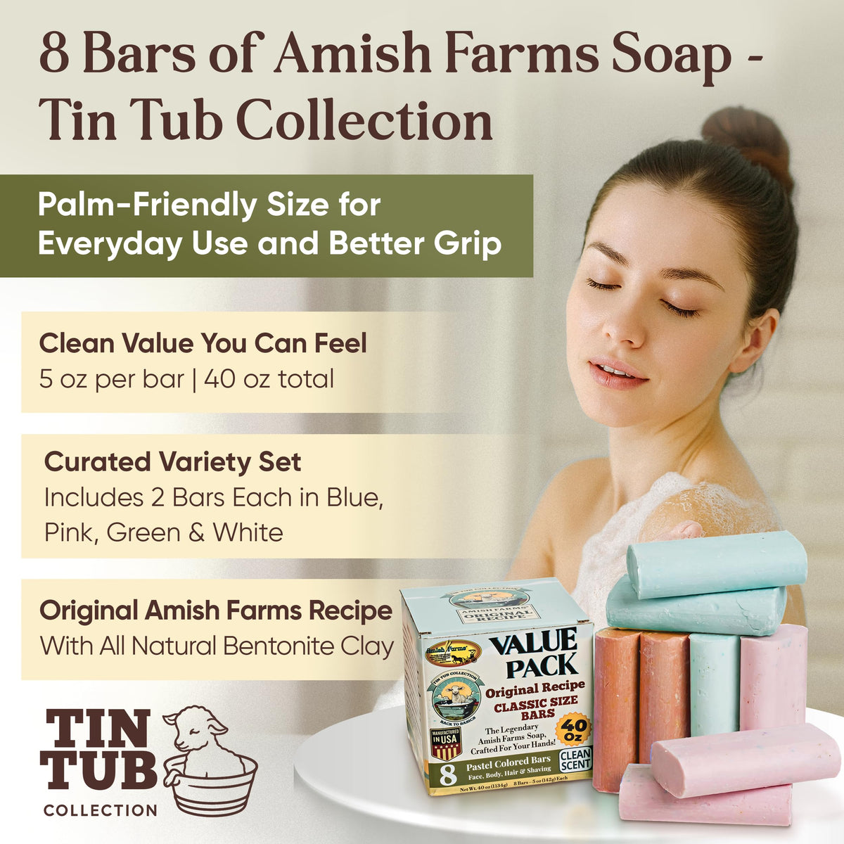 Amish Farms close-up lather showcasing creamy foam and gentle cleansing benefit