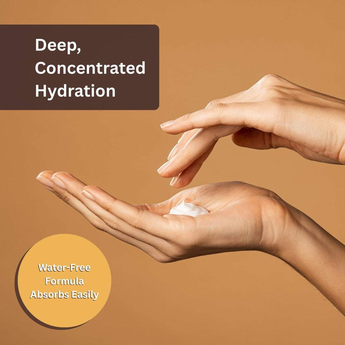 Amish Farms cream being spread on hand demonstrating smooth absorption and hydration
