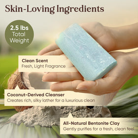 Amish Farms label and ingredients view showing bentonite clay and vegan claim