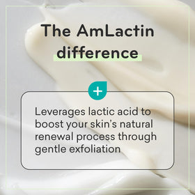 AmLactin applied to face and arm demonstrating gentle exfoliation