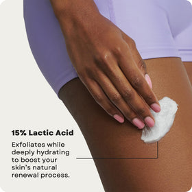 AmLactin being applied to arm illustrating smoothing benefit for bumps