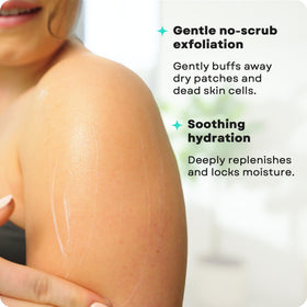 Application of AmLactin on forearm showing visible smoothing benefit