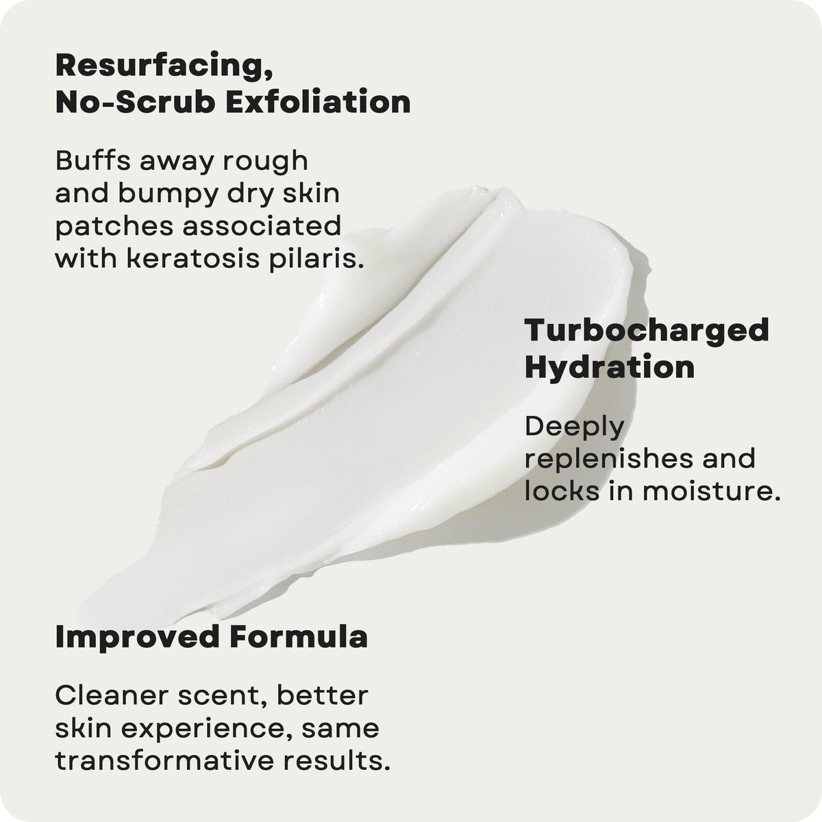 AmLactin being applied to upper arm demonstrating bump-smoothing benefit