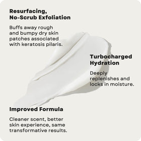 AmLactin being applied to upper arm demonstrating bump-smoothing benefit