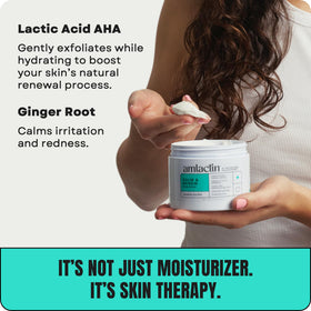 AmLactin on palm being applied to skin demonstrating fast absorption and soothing