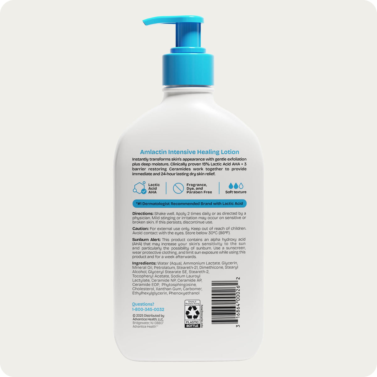 AmLactin bottle on bathroom shelf suggesting everyday skincare convenience