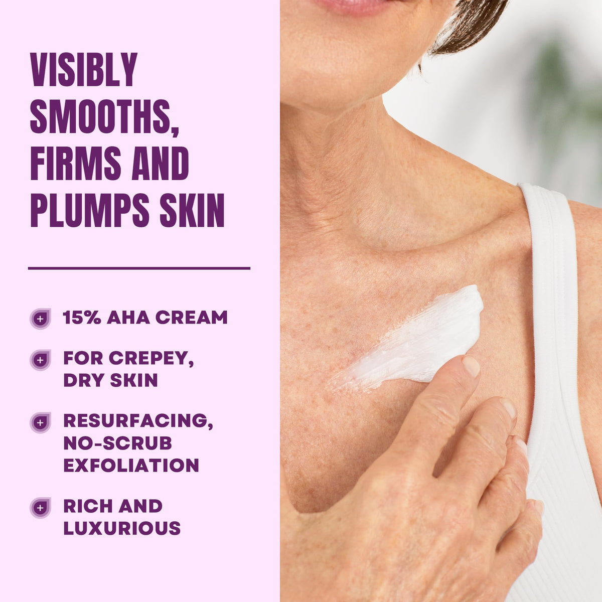 AmLactin cream texture close-up highlighting smooth, hydrating formula benefit