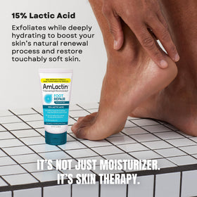 AmLactin being applied to a heel to soften calluses and hydrate skin