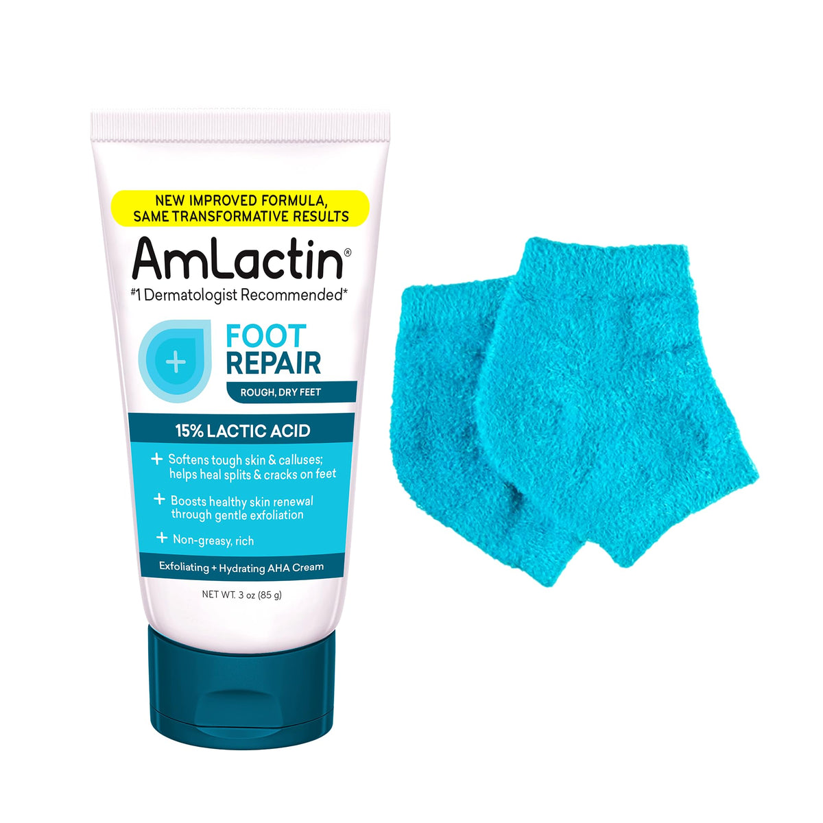 AmLactin tube front view showing label and use benefits