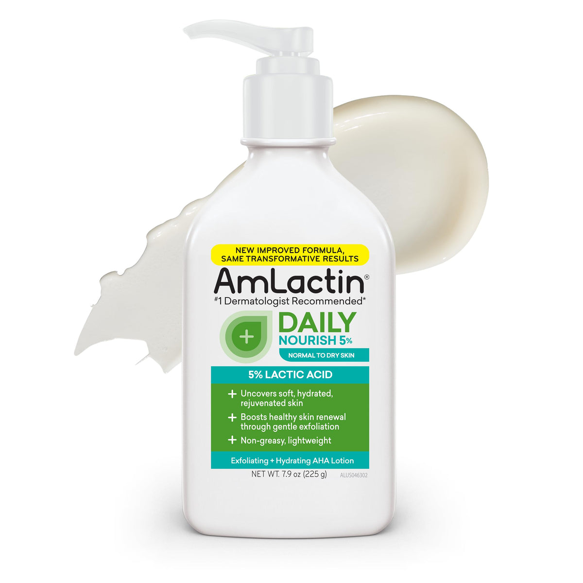 AmLactin front bottle showing label and benefits for hydrated skin