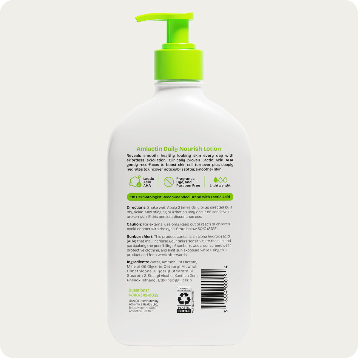 AmLactin placed on bathroom shelf in lifestyle scene promoting daily routine benefit