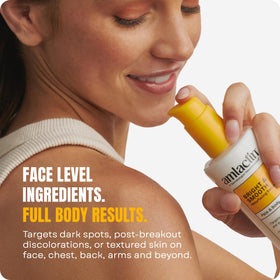 AmLactin box open with ingredient list visible showing key brightening components