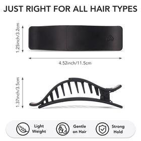Amlaidu clips holding a bun on model showing stable updo benefit: all-day wear