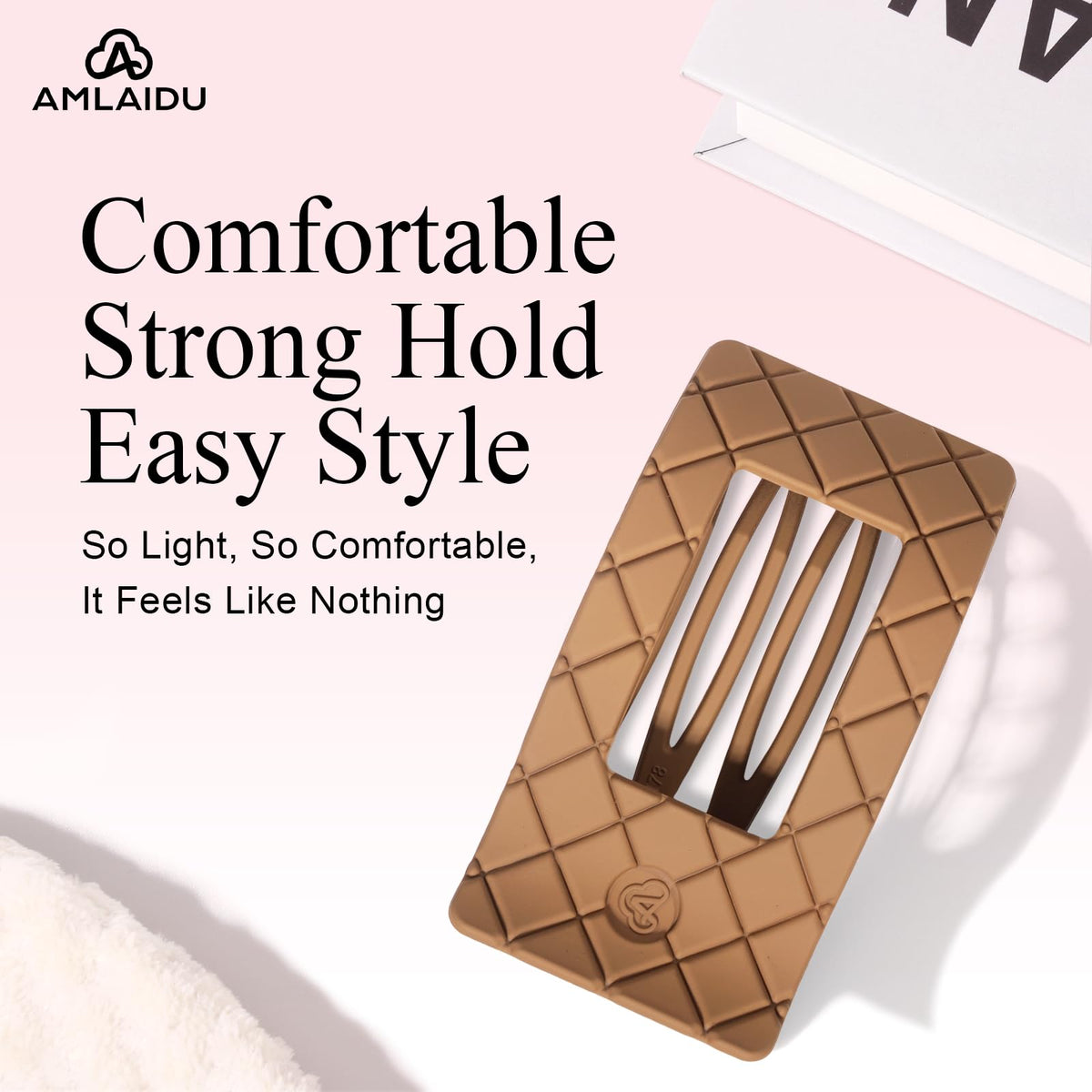Amlaidu clip profile showing flat lay design and low-profile comfort benefit all-day wear