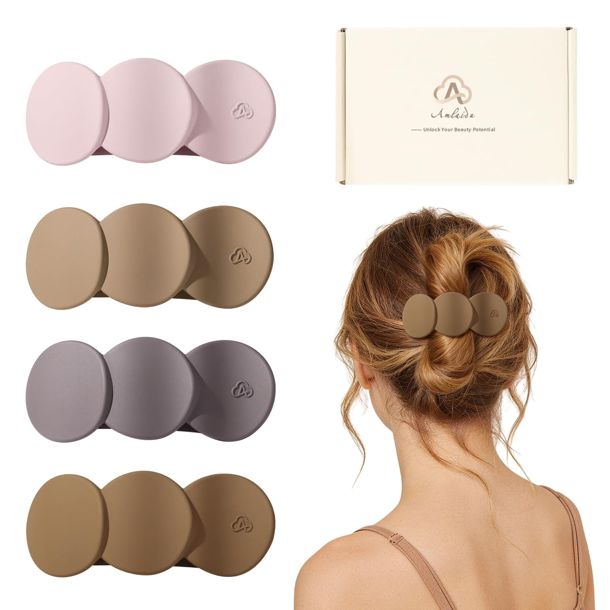 Amlaidu front packaging showing four medium flat clips, convenient gift set