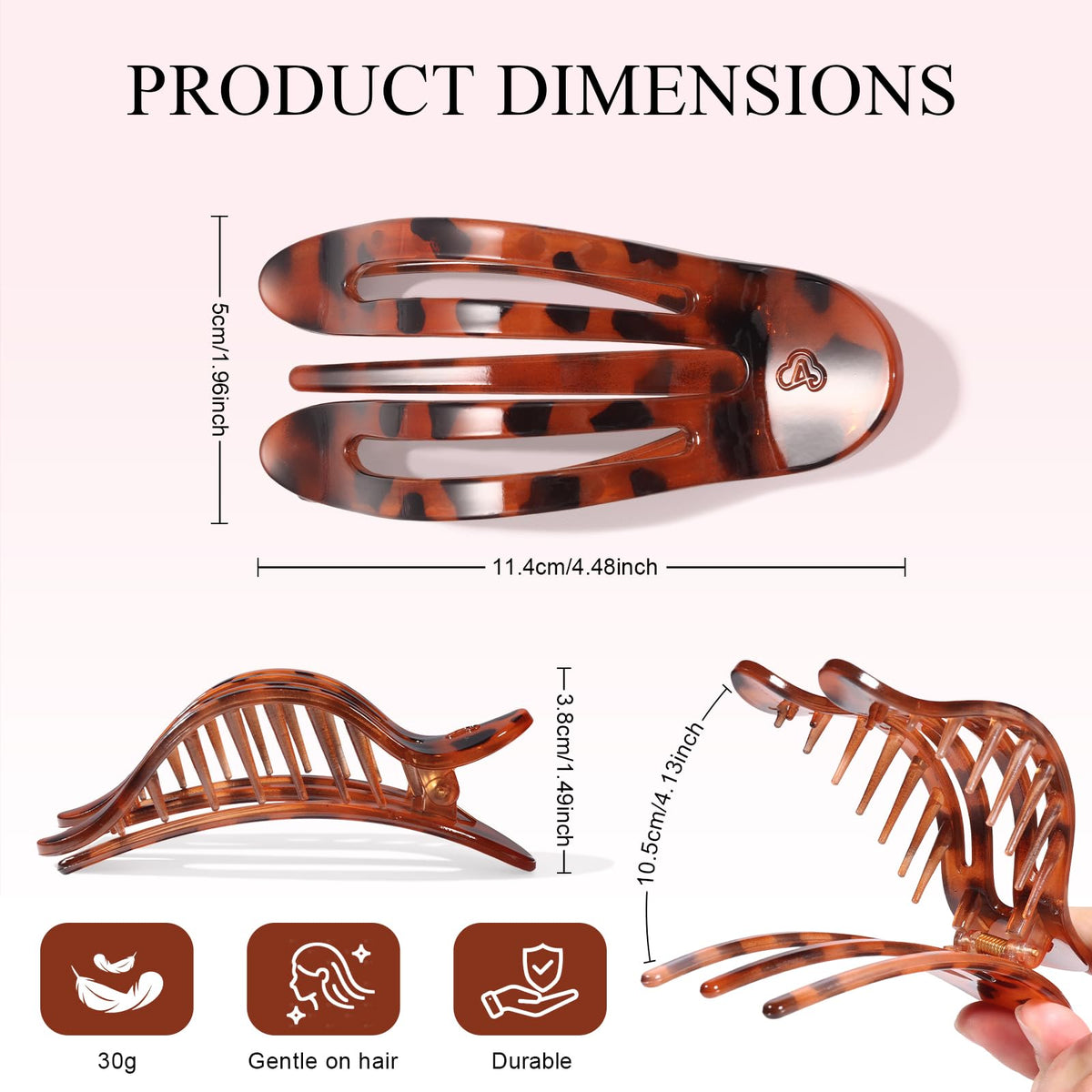 Amlaidu clip worn in hair half-up style for comfortable control