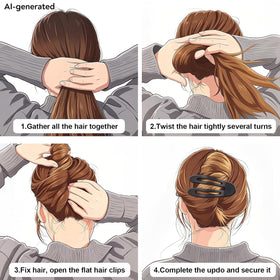 Amlaidu clip keeping hair in place during yoga, comfortable low-profile wear