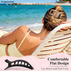 Amlaidu side profile beige clip displaying flat ergonomic comfort